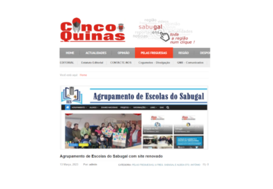 Notícia Cinco Quinas: Agrupamento de Escolas do Sabugal com site renovado